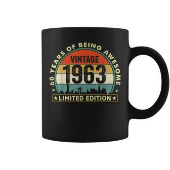 60 Year Old Gifts Made In 1963 Vintage 60Th Birthday Retro Coffee Mug - Seseable