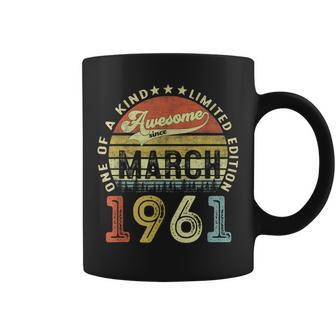60 Years Old Gifts Awesome Since March 1961 60Th Birthday Coffee Mug | Mazezy