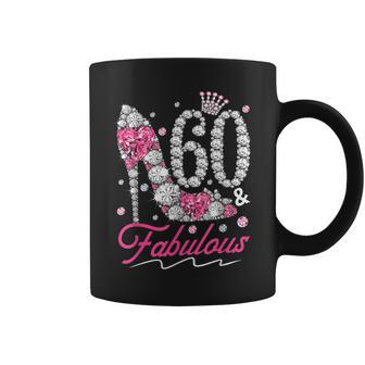 60Th Birthday 60 & Fabulous Pink 60 Years Old Diamond Shoes Coffee Mug | Mazezy