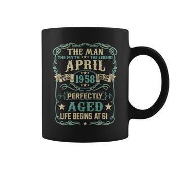 61St Birthday Gifts The Man Myth Legend April 1958 Coffee Mug - Seseable