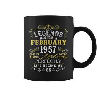 66 Years Old Gifts Legends Born In February 1957 66Th Bday Coffee Mug - Seseable