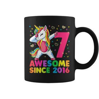 7 Years Old Unicorn Dabbing 7Th Birthday Girl Unicorn Party Coffee Mug | Mazezy