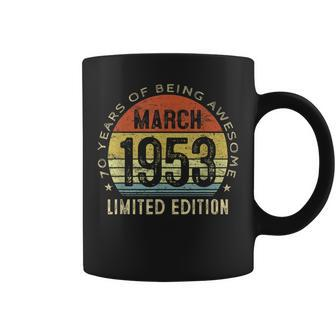 70 Year Old Men Women Vintage March 1953 70Th Birthday Gift V2 Coffee Mug | Mazezy