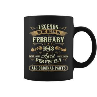 75 Years Old Gifts Legends Born In February 1948 75Th Bday Coffee Mug - Seseable