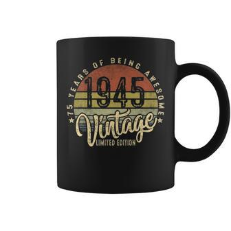 75Th Birthday Gift Vintage 1945 Retro Bday 75 Years Old Coffee Mug - Seseable