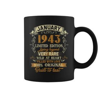 80 Year Old Awesome Since January 1943 Vintage 80Th Birthday Coffee Mug - Seseable
