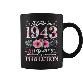 80 Year Old Made In 1943 Floral 80Th Birthday Gifts Women Coffee Mug | Mazezy