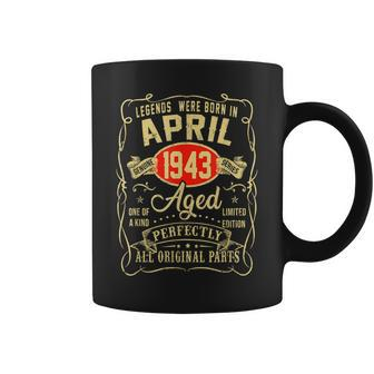 80Th Birthday Gift 80 Years Old Legends Born April 1943 Coffee Mug | Mazezy
