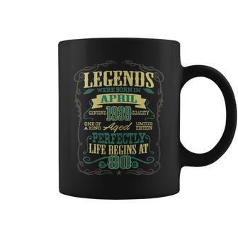 80Th Birthday Gifts The Man Myth Legend April 1939 Coffee Mug | Mazezy