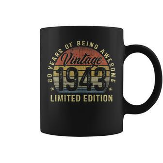 80Th Birthday Gifts Vintage 1943 Limited Edition 80 Year Old Coffee Mug - Thegiftio UK