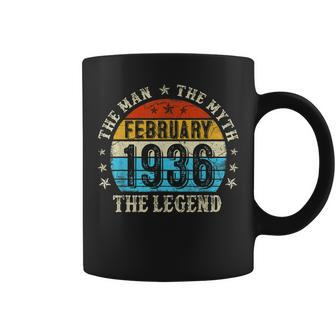86 Year Old The Man Myth Legend February 1936 Ath Birthday Coffee Mug - Seseable