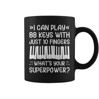88 Keys 10 Fingers Funny Piano Keyboard Pianist Music Coffee Mug - Seseable