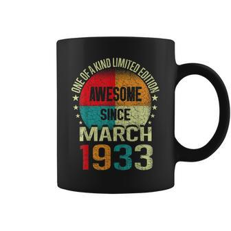 90 Year Awesome Since March 1933 Vintage 90Th Birthday Gifts Coffee Mug | Mazezy