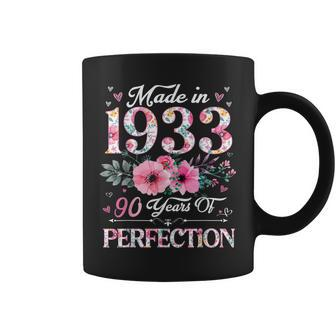 90 Year Old Made In 1933 Floral 90Th Birthday Gifts Women Coffee Mug | Mazezy