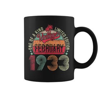 90 Year Old Vintage February 1933 90Th Birthday Men Women Coffee Mug - Seseable
