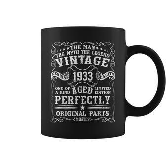 90 Years Old Gift Vintage 1933 Man Myth Legend 90Th Birthday Coffee Mug - Seseable