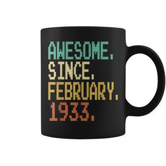 90Th Birthday Gift 90 Years Old Awesome Since February 1933 Coffee Mug - Seseable
