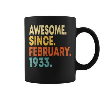 90Th Birthday Gift 90 Years Old Awesome Since February 1933 V2 Coffee Mug - Seseable