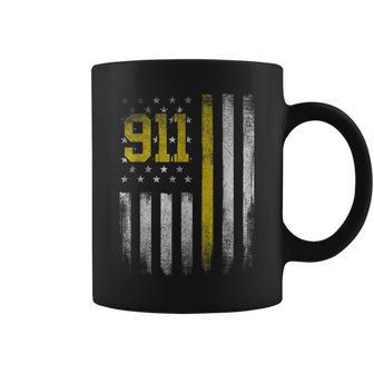 911 Dispatcher - Dispatch Us Flag Police Emergency Responder Coffee Mug | Mazezy