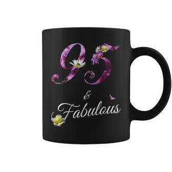 95 & Fabulous 95 Year Old Floral 1927 95Th Birthday Gift Coffee Mug | Mazezy