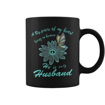 A Big Piece Of My Heart Lives In Heaven And He Is My Husband Coffee Mug | Mazezy