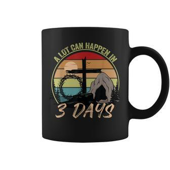 A Lot Can Happen In 3 Days Reto Vintage Christian Easter Day Coffee Mug | Mazezy