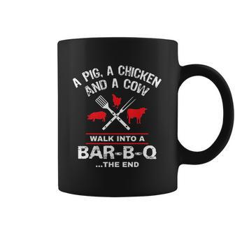 A Pig Chicken Cow Walk Into A Bar Funny Bbq Grilling Coffee Mug - Thegiftio UK