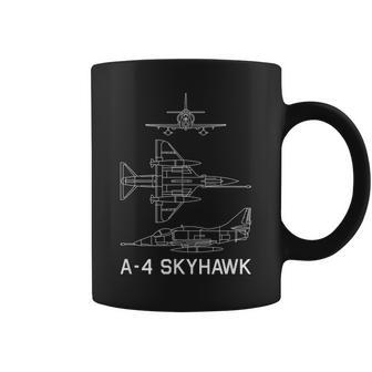 A4 Skyhawk American Plane Blueprint Gift Coffee Mug | Mazezy