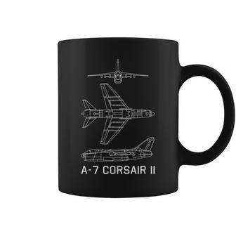 A7 Corsair Ii American Plane Blueprint Gift Coffee Mug | Mazezy