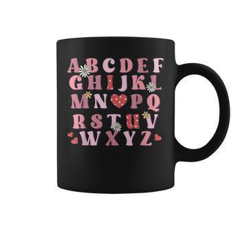 Abc Alphabet I Love You English Teacher Valentines Day Coffee Mug - Seseable