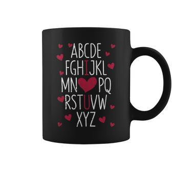 Abc Alphabet I Love You English Teacher Valentines Day V2 Coffee Mug - Seseable