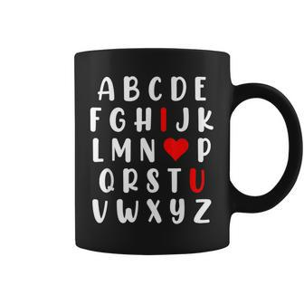 Abc Alphabet I Love You English Valentines Day Funny Teacher Coffee Mug - Seseable