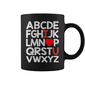 Abc Chalk Alphabet I Love You English Teacher Valentines Day V2 Coffee Mug - Seseable