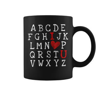 Abcs I Love U Cute I-Love-You Alphabet Teacher Valentine Coffee Mug - Seseable