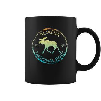 Acadia National Park Maine Retro Moose Hiker Souvenir Coffee Mug - Thegiftio UK