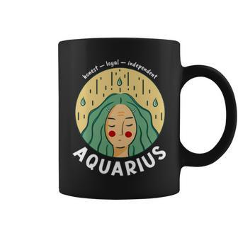 Aesthetic Aquarius Zodiac Girl Coffee Mug | Mazezy
