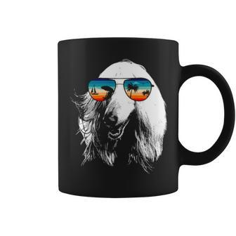 Afghan Hound With Glasses Sunglasses Retro Style Coffee Mug | Mazezy