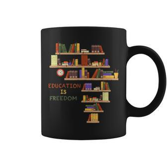 Africa Education Is Freedom Library Book Black History Month Coffee Mug - Seseable