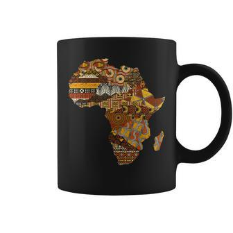 Africa Map Kente Cloth Black History Month Afro Africa Pride Coffee Mug - Seseable