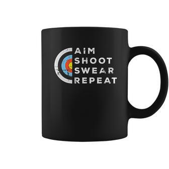 Aim Shoot Swear Repeat Archery Costume Archer Gift Archery Coffee Mug - Thegiftio UK
