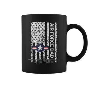 Air Force Dad Flag With F15 Jet Grunge Coffee Mug | Mazezy