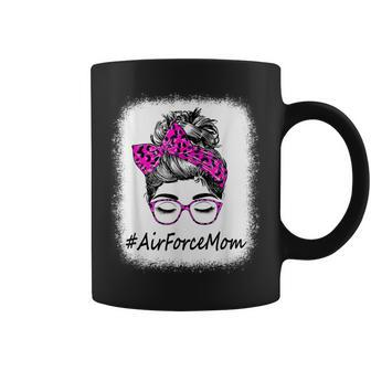 Air Force Mom Messy Bun Leopard Print Mothers Day Women Coffee Mug | Mazezy DE