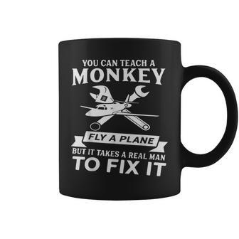 Aircraft Mechanic Funny Quote Real Men To Fix It Coffee Mug | Mazezy DE