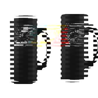 Airplane Pilot Vintage Patriotic Flag Biplane Plane Aviation Coffee Mug - Thegiftio UK