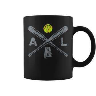 Alabama Softball Bats & Ball Retro Style Softball Player Coffee Mug | Mazezy
