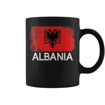 Albanian Flag | Vintage Made In Albania Gift Coffee Mug - Seseable