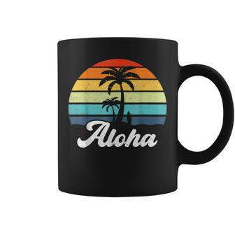 Aloha Hawaii Hawaiian Island Palm Beach Surfboard Surf V4 Coffee Mug - Seseable