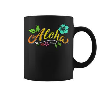 Aloha Hawaiian Islands Hawaii Surf Funny Flower Aloha Lover Coffee Mug - Seseable
