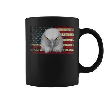American Bald Eagle Eyes Usa Flag Patriotic Coffee Mug | Mazezy