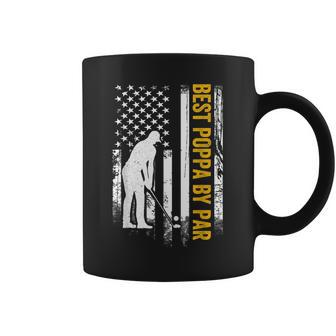American Flag Best Poppa By Par Gift For Golf Lover Coffee Mug | Mazezy